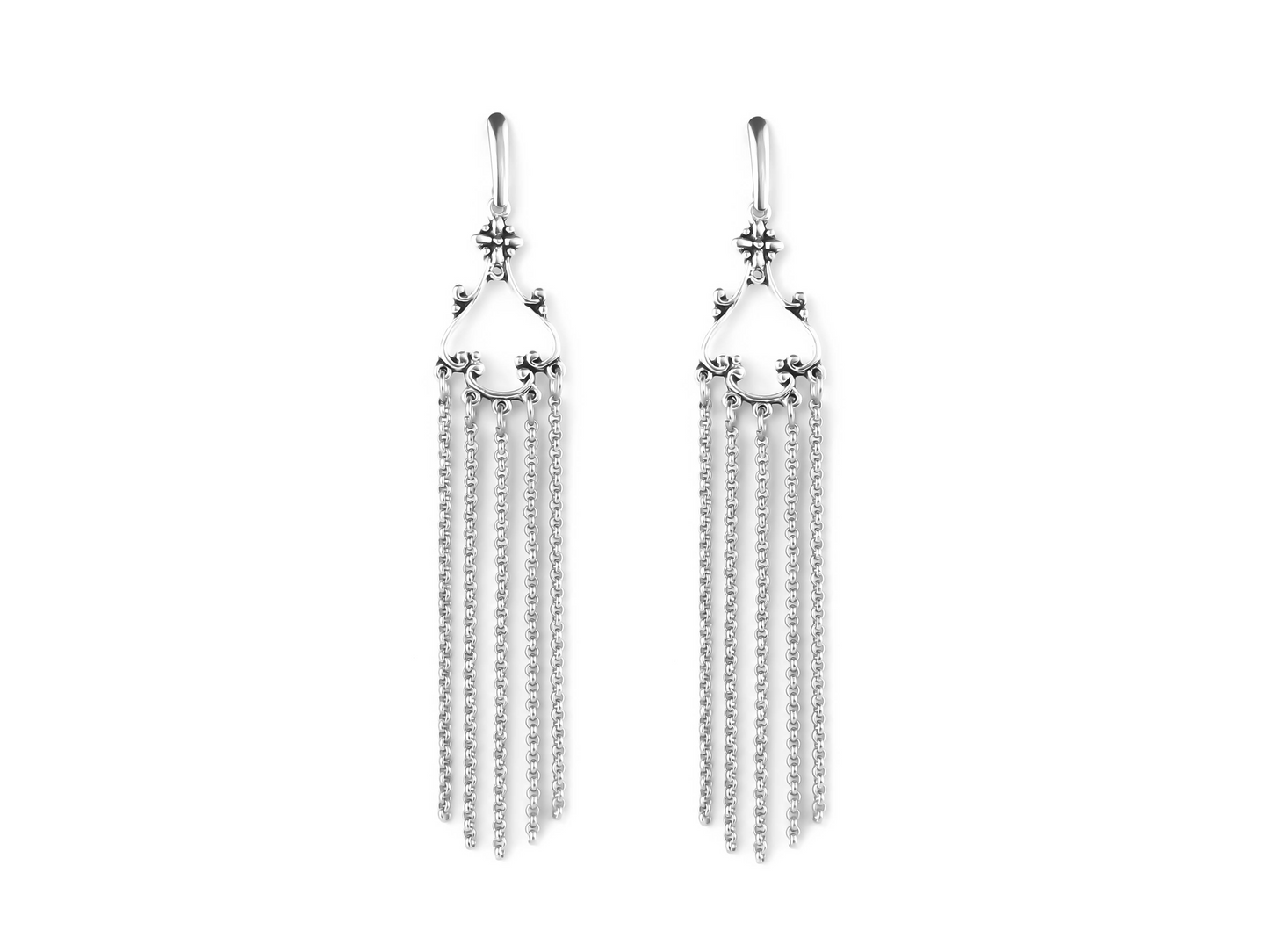 Step into the world of Myril Jewels with these long chandelier gothic earrings, a perfect fusion of punk elegance and neo-gothic design. Ideal for Halloween, festival scenes, or as an everyday statement of dark-avantgarde style.