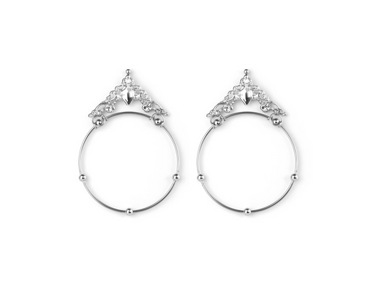 Bold and wide hoop earrings from Myril Jewels, featuring intricate gothic motifs, perfect for a statement piece in neo-gothic fashion. Ideal as a goth girlfriend gift or a unique addition to a dark-avantgarde jewelry collection