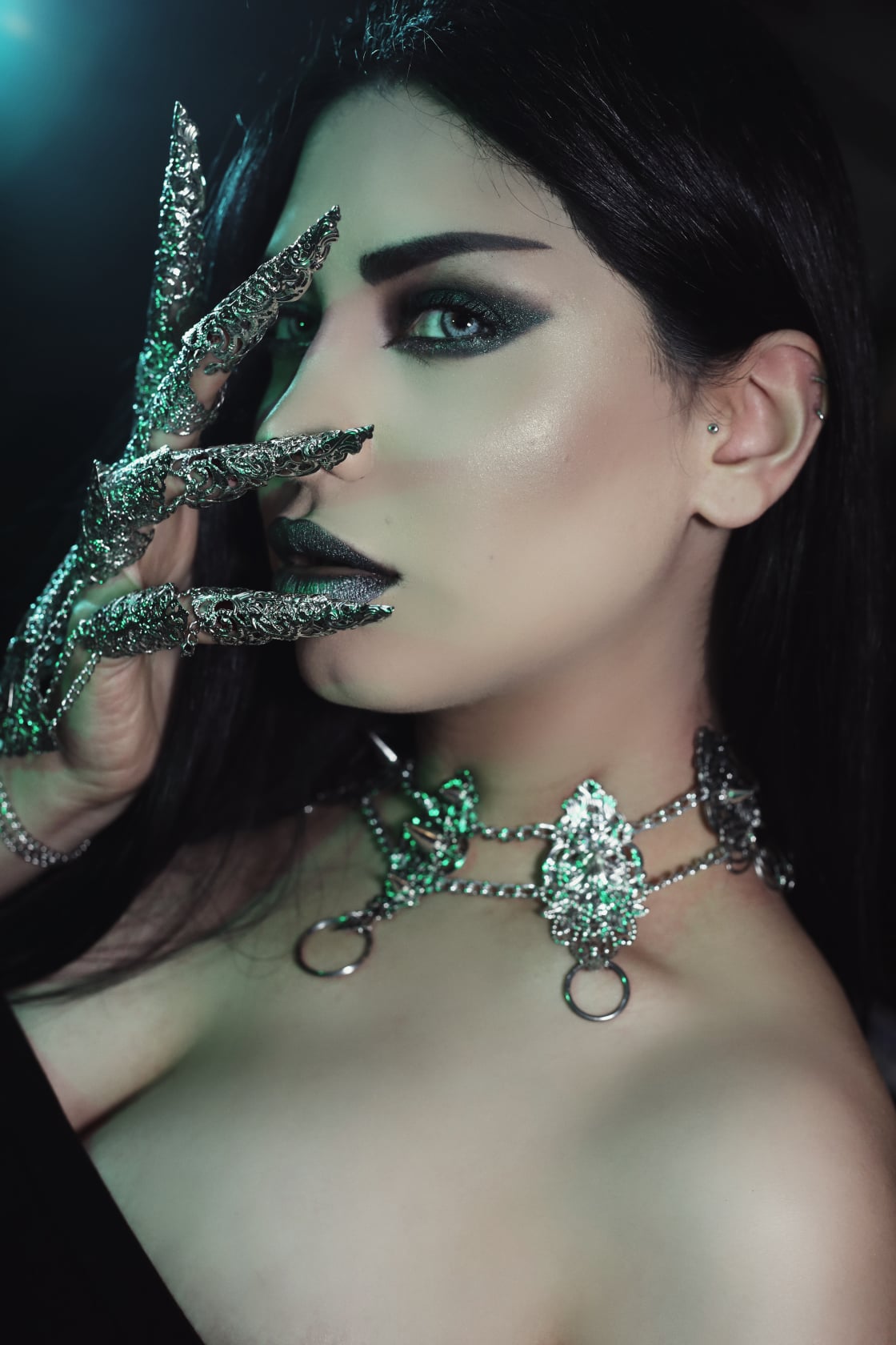 Dive into the enigmatic world of Myril Jewels with this punk studded metal choker, an embodiment of dark avant-garde luxury for the discerning gothic style lover. Intricate detailing and bold metalwork define this piece, perfect for those who favor Neo Gothic, Gothic Lolita, and Gothic-chic aesthetics. An ideal statement piece for Halloween or everyday wear, it captures the essence of whimsigoth and witchcore trends, catering to those who appreciate unique, handcrafted minimal goth accessories.