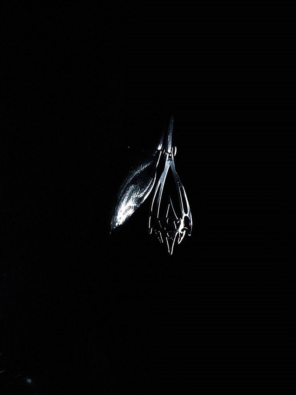 Tiny Dark Futuristic Earrings LUMORA