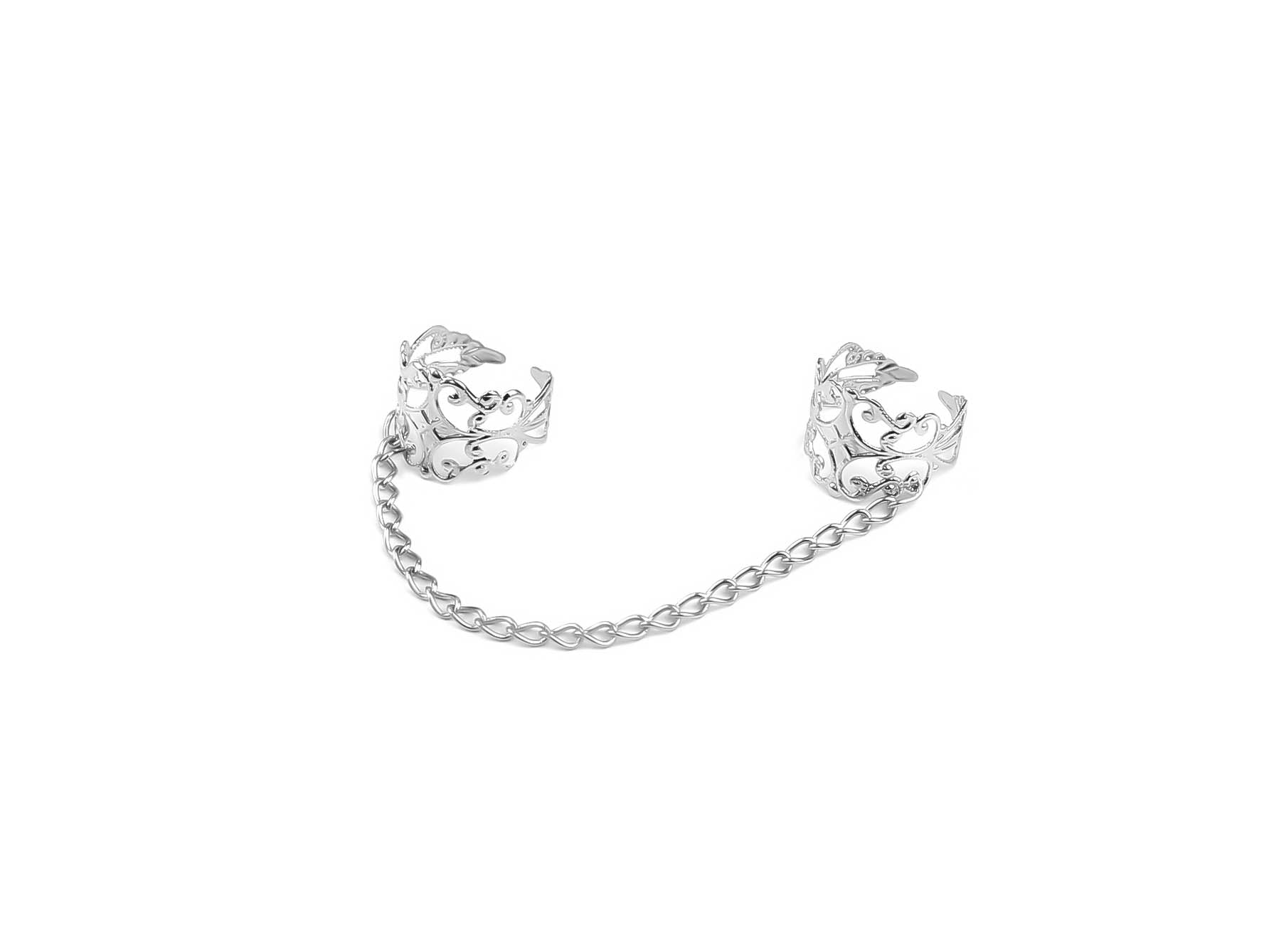 Discover Myril Jewels' gothic-chic baroque ring connected by a sleek chain, a handcrafted symbol of dark elegance. Ideal for those who favor gothic, punk, and neo-gothic aesthetics, it's a versatile addition for Halloween, whimsigoth, or witchcore fashion statements.