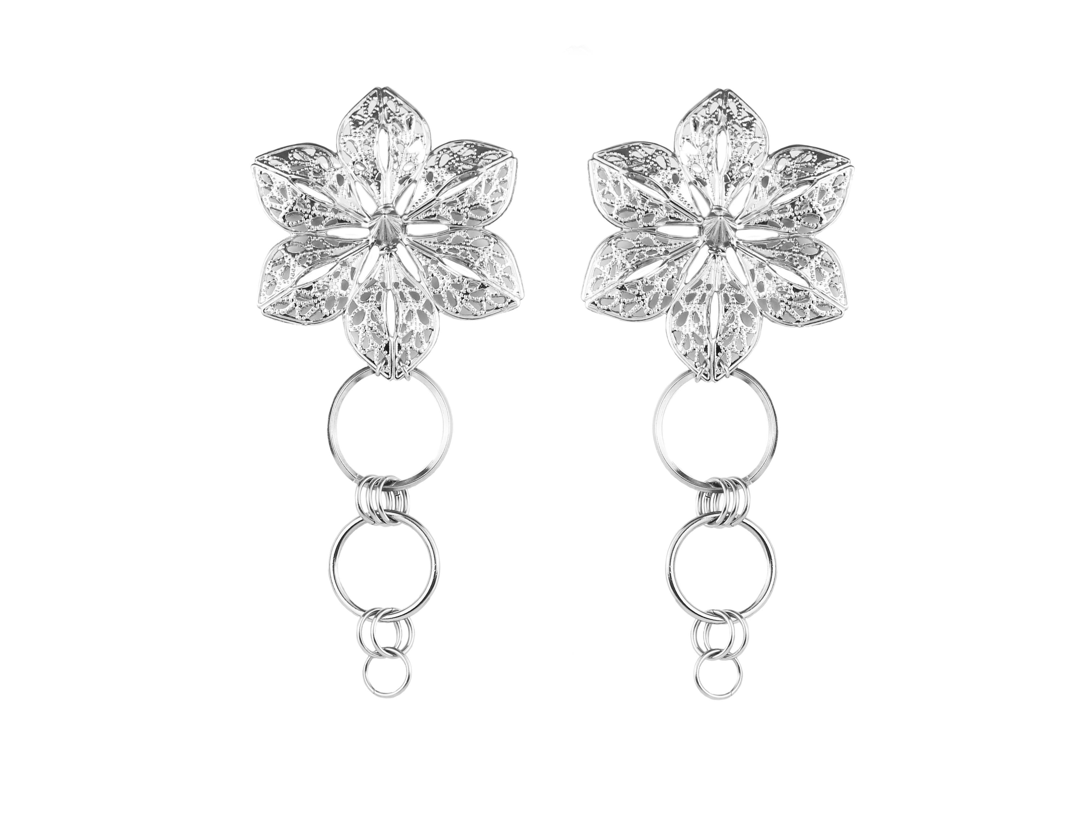 Blumen-Statement-Ohrringe ALISIO