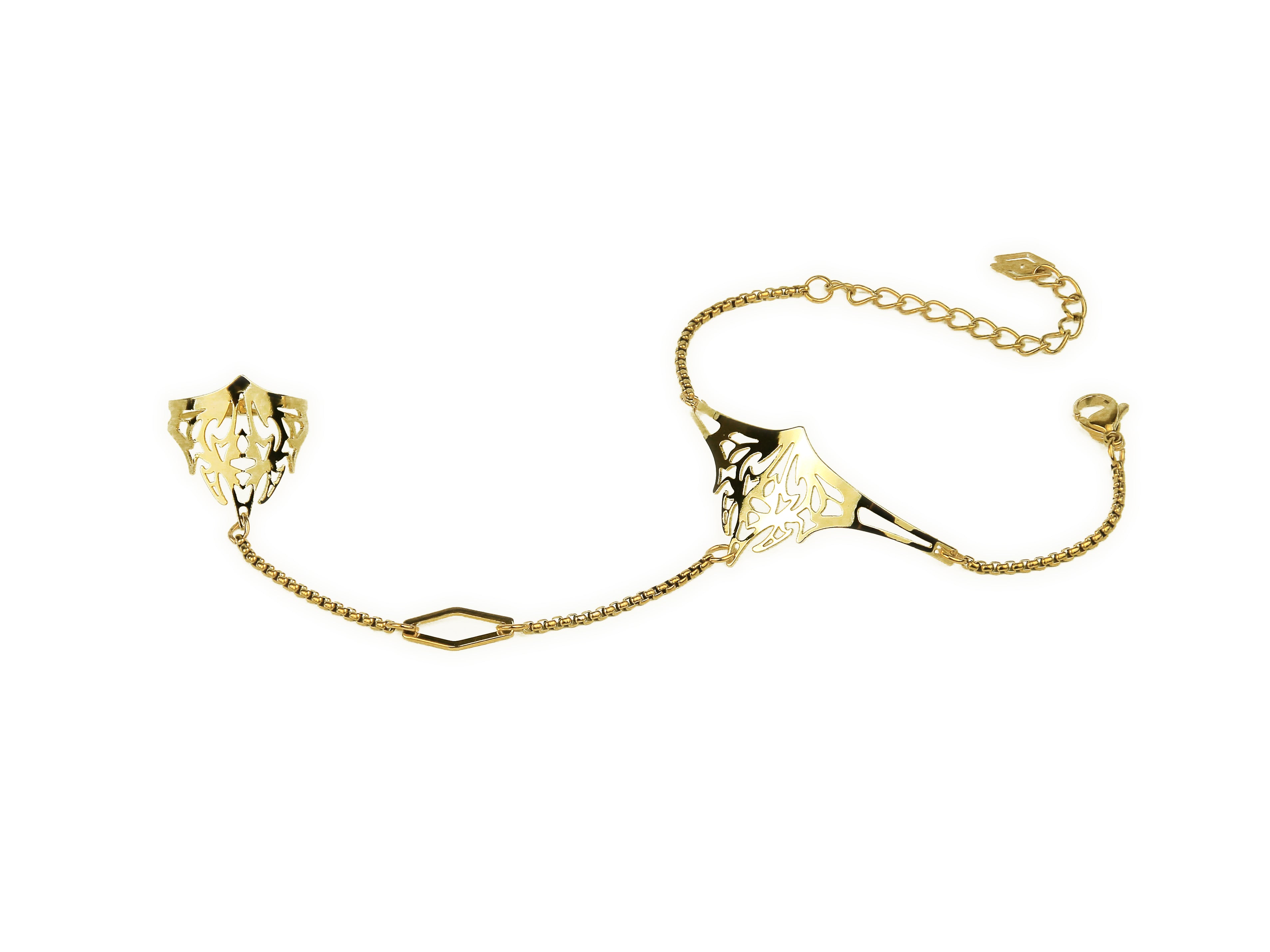 Elegante bracciale a catena per mano STELLUNE in stile fantascientifico
