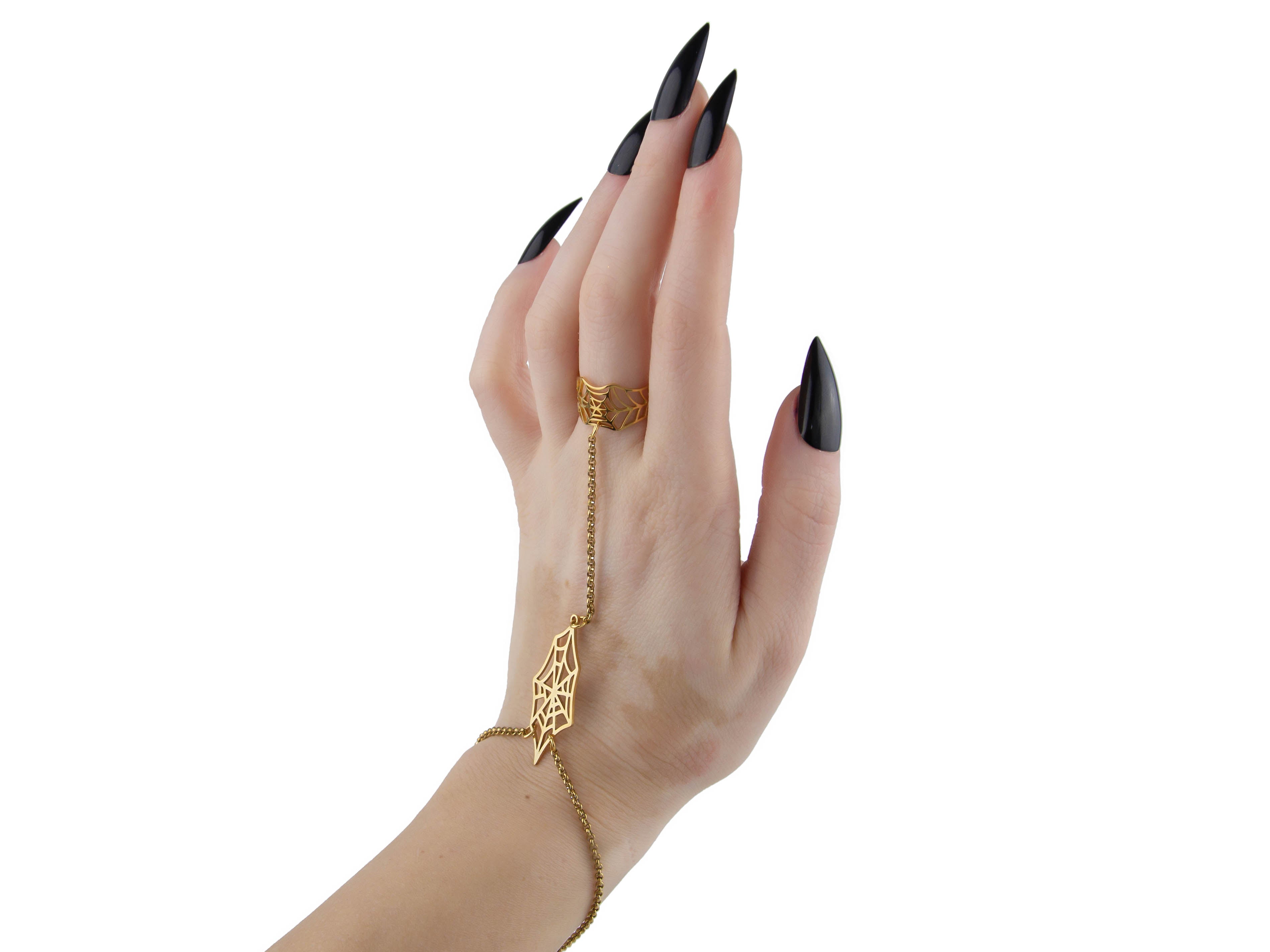 Spinnennetz Ringkettenarmband ARACHNE