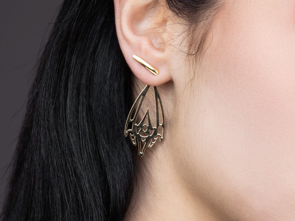 Tiny Dark Futuristic Earrings LUMORA