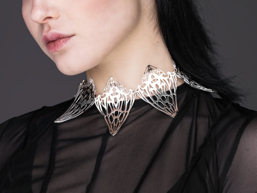 2-in-1 Avant-Garde Face Jewel and Rigid Choker OBLIVION
