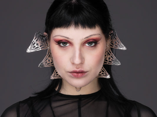 2-in-1 Avant-Garde Face Jewel and Rigid Choker OBLIVION