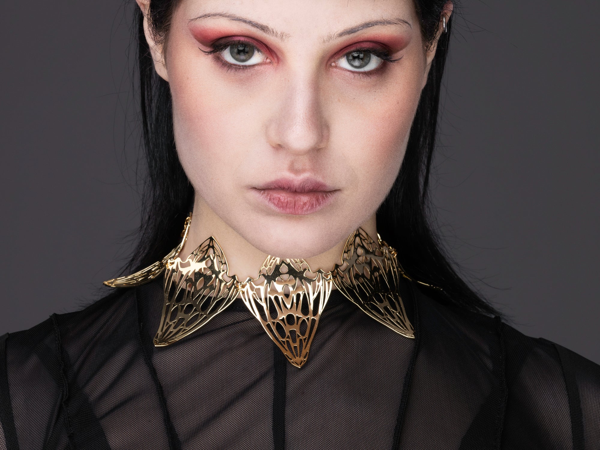 2-in-1 Avant-Garde Face Jewel and Rigid Choker OBLIVION