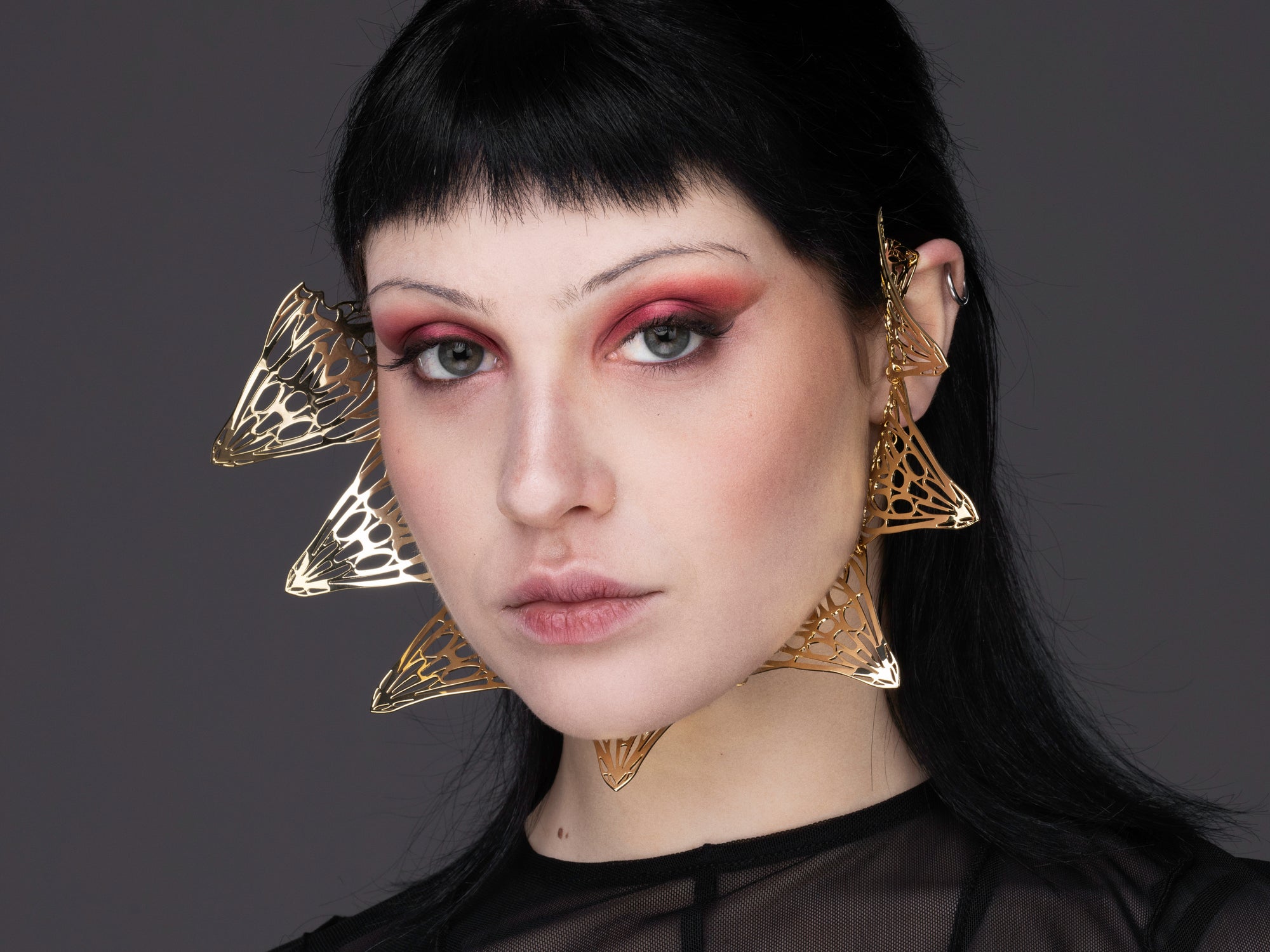 2-in-1 Avant-Garde Face Jewel and Rigid Choker OBLIVION