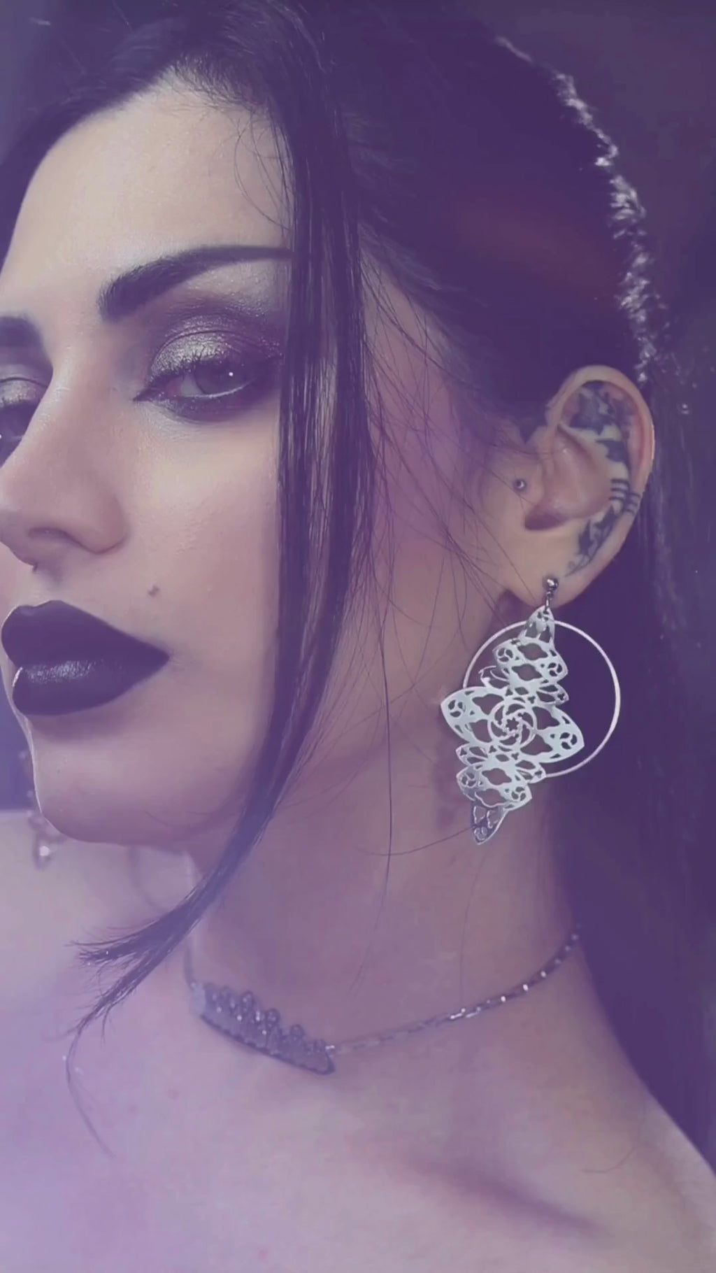 Goth Hoop Earrings RINA
