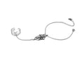  This Myril Jewels hand chain bracelet ring features a delicate spiderweb design, embodying the neo-goth aesthetic. The thin, silver-toned chain links a finely crafted ring to a matching wrist bracelet, highlighting a dark-avantgarde style. Perfect for gothic and alternative fashion lovers, it's a subtle nod to Halloween jewelry and an essential for whimsigoth or witchcore enthusiasts seeking minimal goth elegance for everyday wear or as statement rave party jewelry.