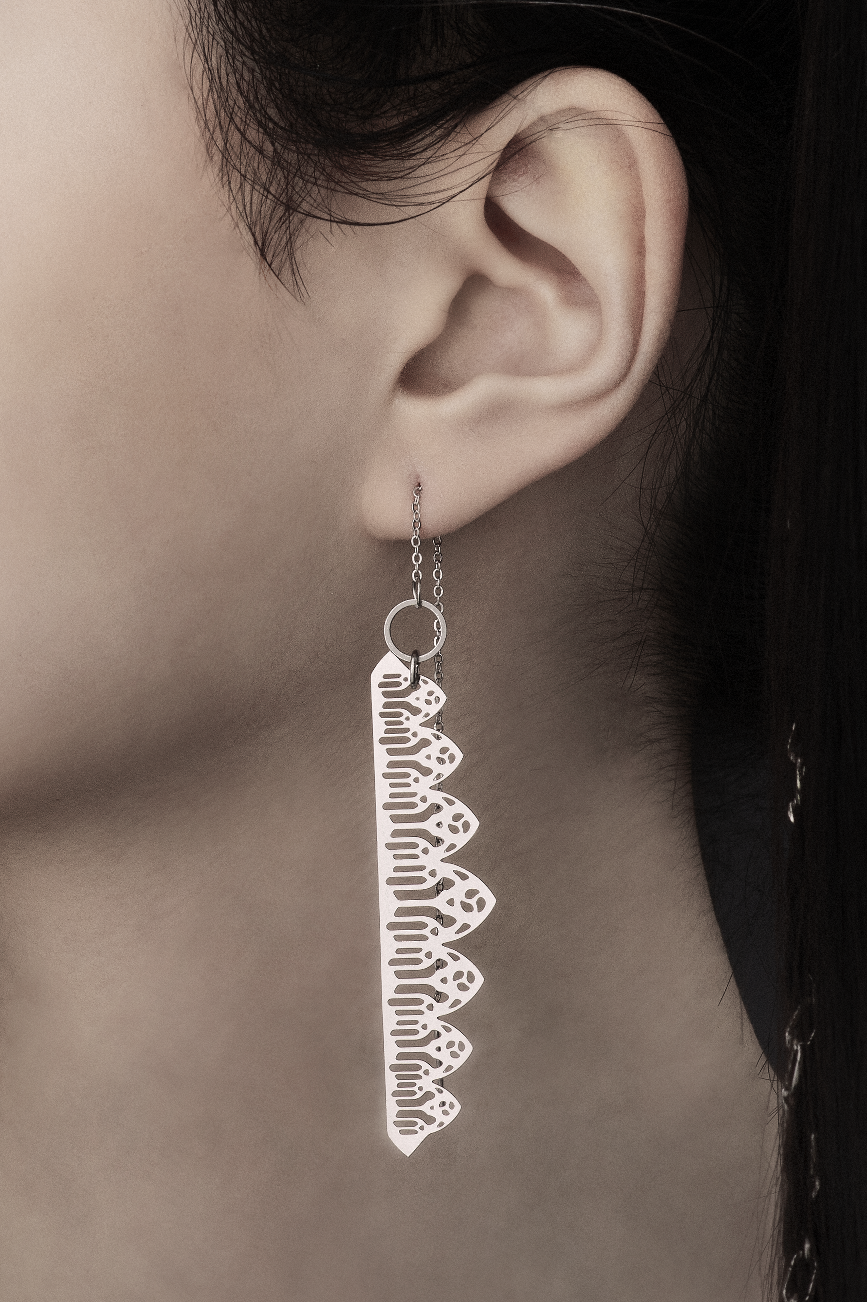 Explore the enigmatic charm of Myril Jewels with this captivating Goth Threader Earring, featuring intricate gothic arches in a filigree design that exudes dark-avantgarde elegance. Perfect for Halloween, festival wear, or as a striking statement piece in a minimal goth wardrobe, this earring is an ideal gift for the goth girlfriend or friend who adores bold, whimsigoth-inspired jewelry