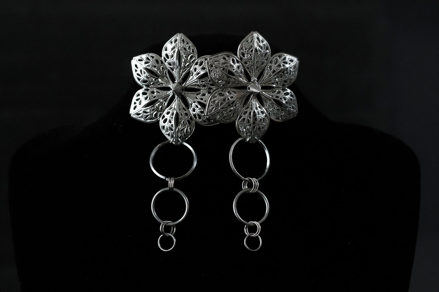 Jewelry Set, Floral Earring + Statement Choker
