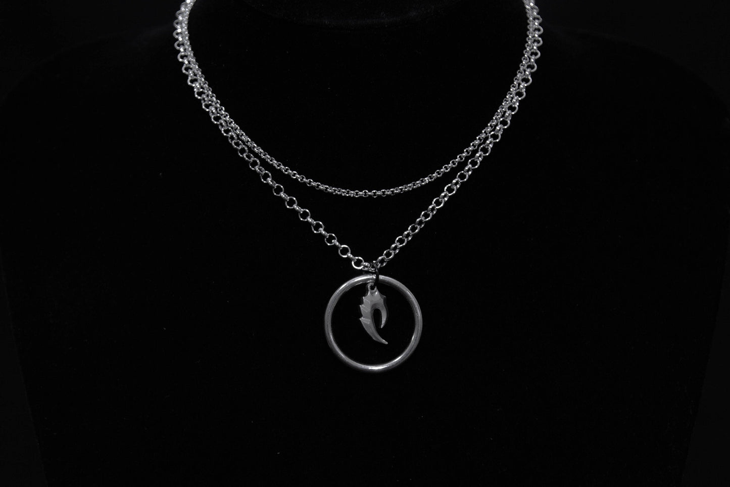 Goth Necklace with Circle SALINA
